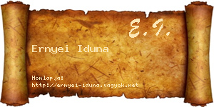 Ernyei Iduna névjegykártya